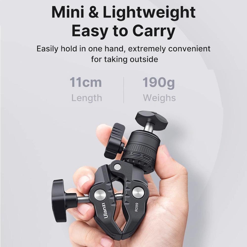 ULANZI R099 Super Clamp 360 Ball Head Handlebar Motorcycle Bicycle Bike