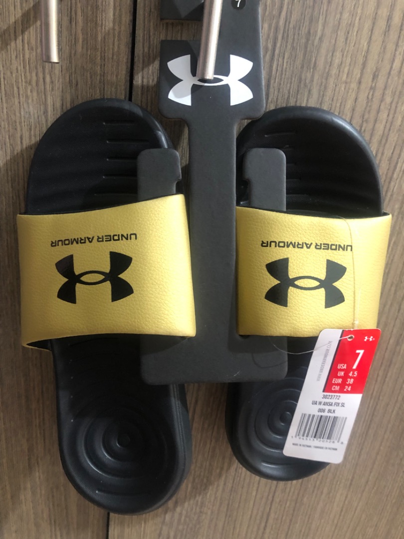 blue under armour slides