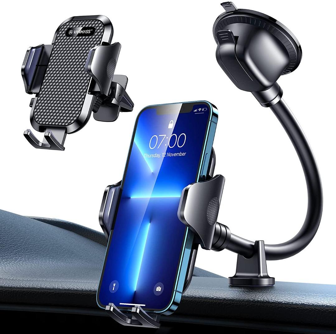 VANMASS Car Phone Holder Windscreen Mount, [Stronger Suction]  Shock-absorbing Mobile Phone Holder for Cars Dashboard Vent Universal Automobile  Cradle Stand Compatible with iPhone Samsung, Mobile Phones & Gadgets, Mobile  & Gadget Accessories