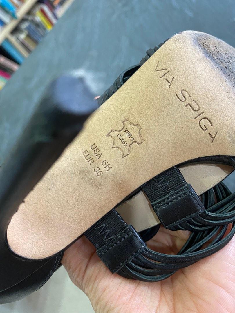Via spiga black sandals hotsell