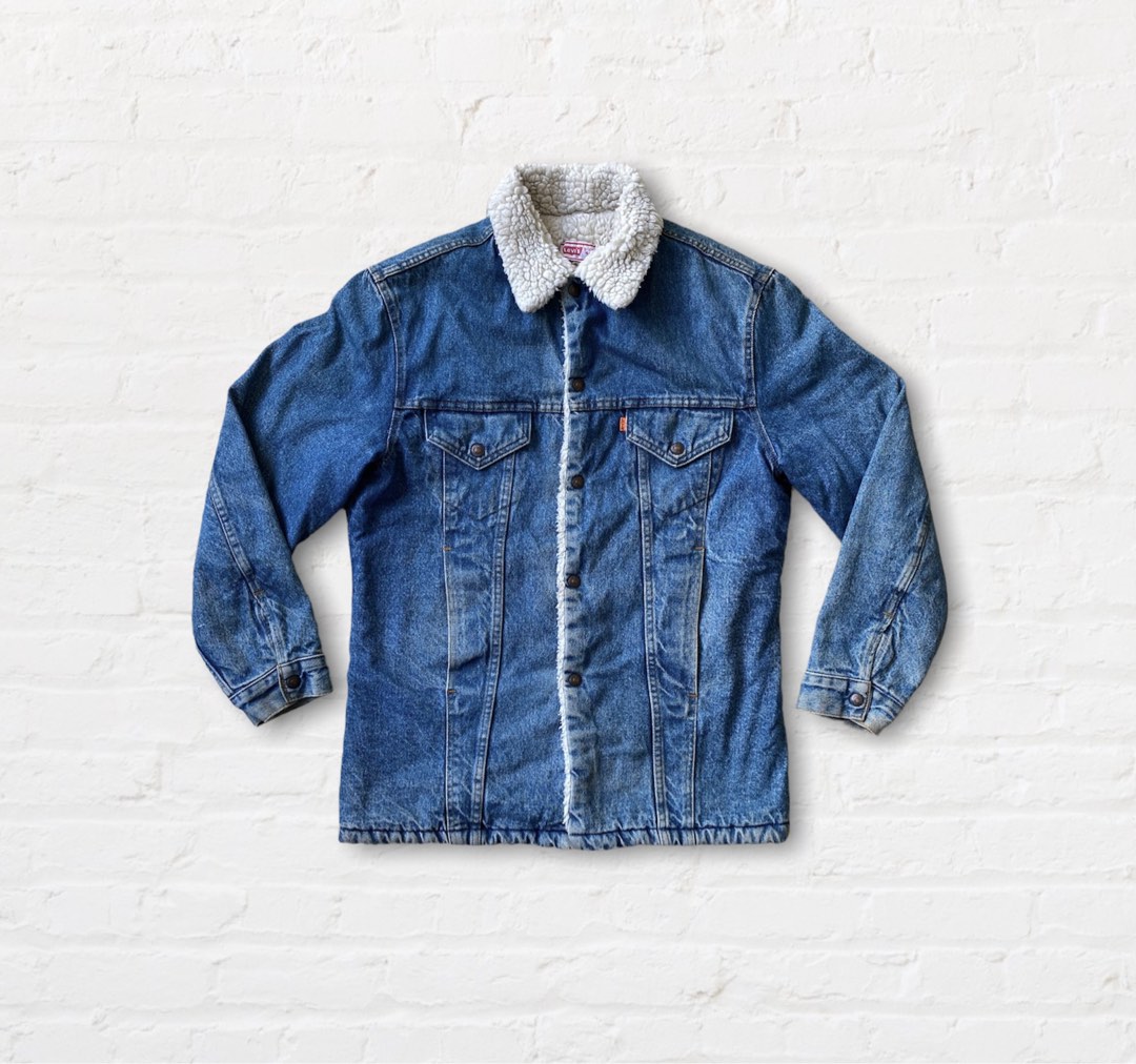 Orange tab sherpa trucker hot sale jacket