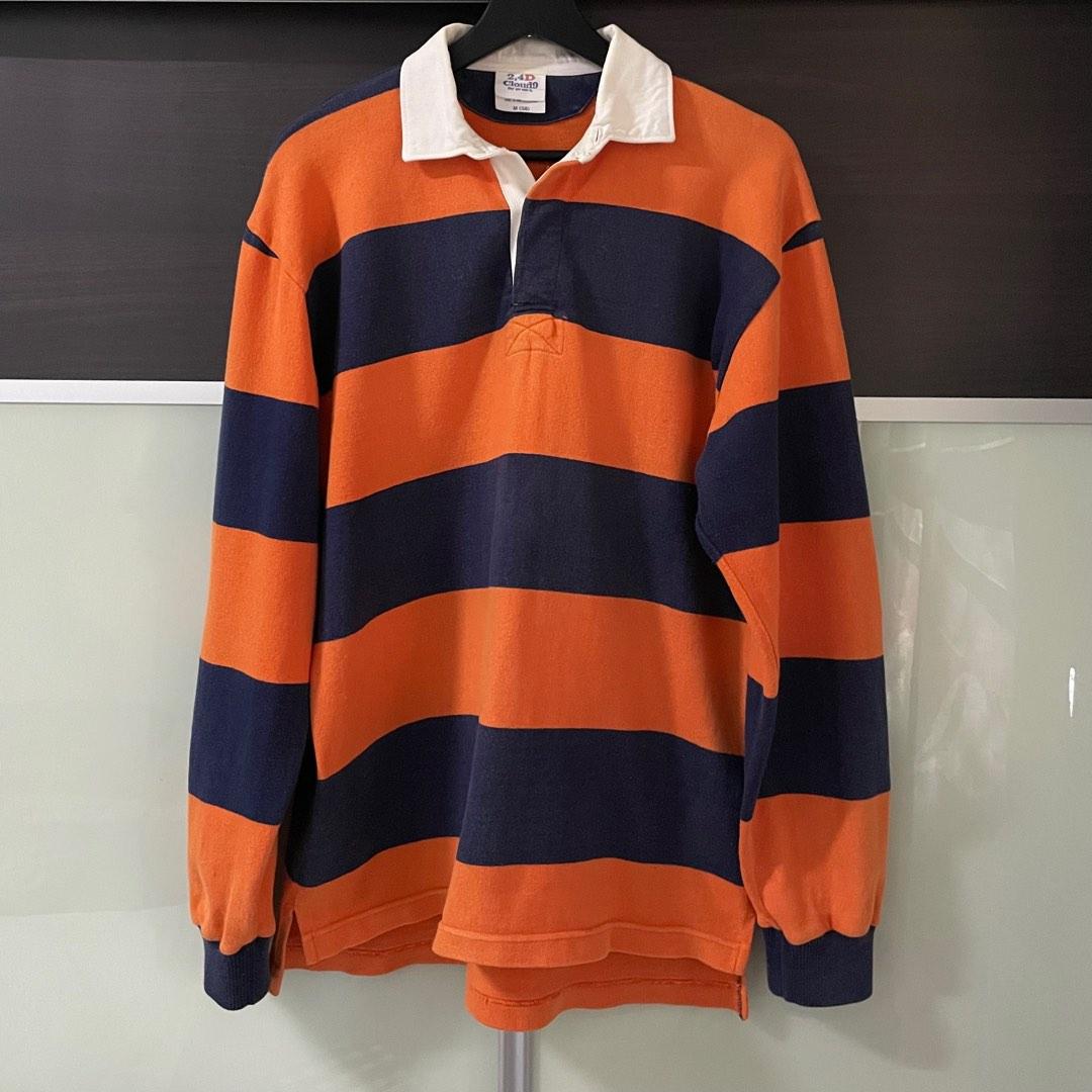 Vintage Rugby Striped Polo Shirt, Men's Fashion, Tops & Sets, Tshirts