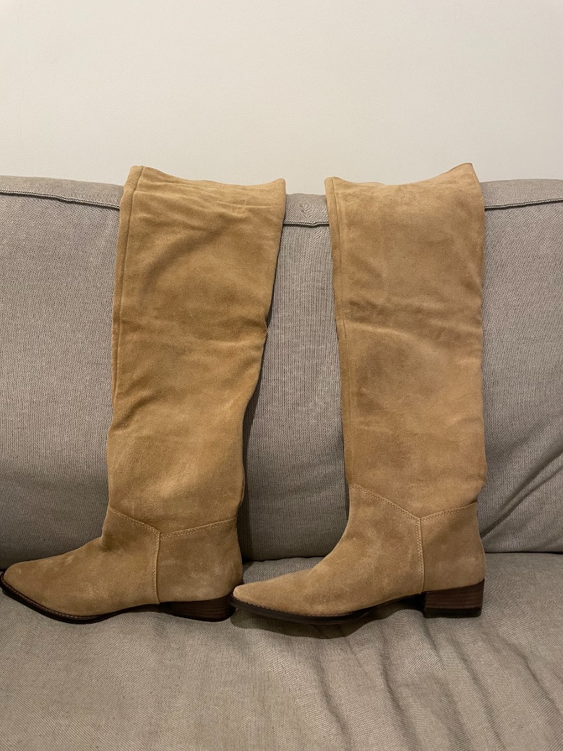 zara suede knee boots