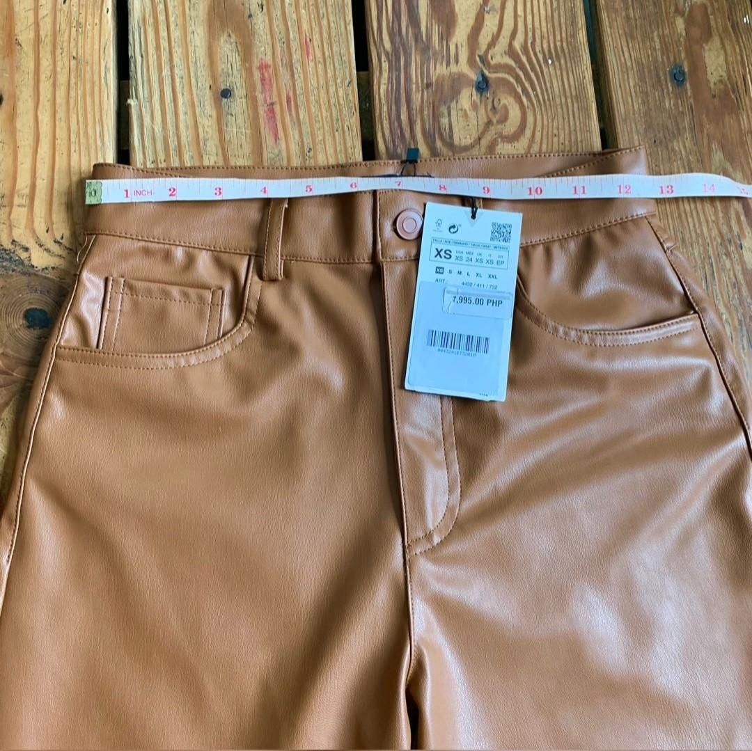 BNWT Zara leather trousers/pants (Category: Other Bottoms) located in San Juan City. Submitted by Marge (Listing ID 1188538952, Image 3). Description: Brand new with tag and paper bag rfs: have similar pants given to me as gift.