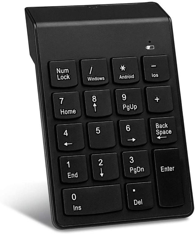 2420) Bluetooth Numeric Keypad Cimetech Wireless Slim 18 Keys Multi