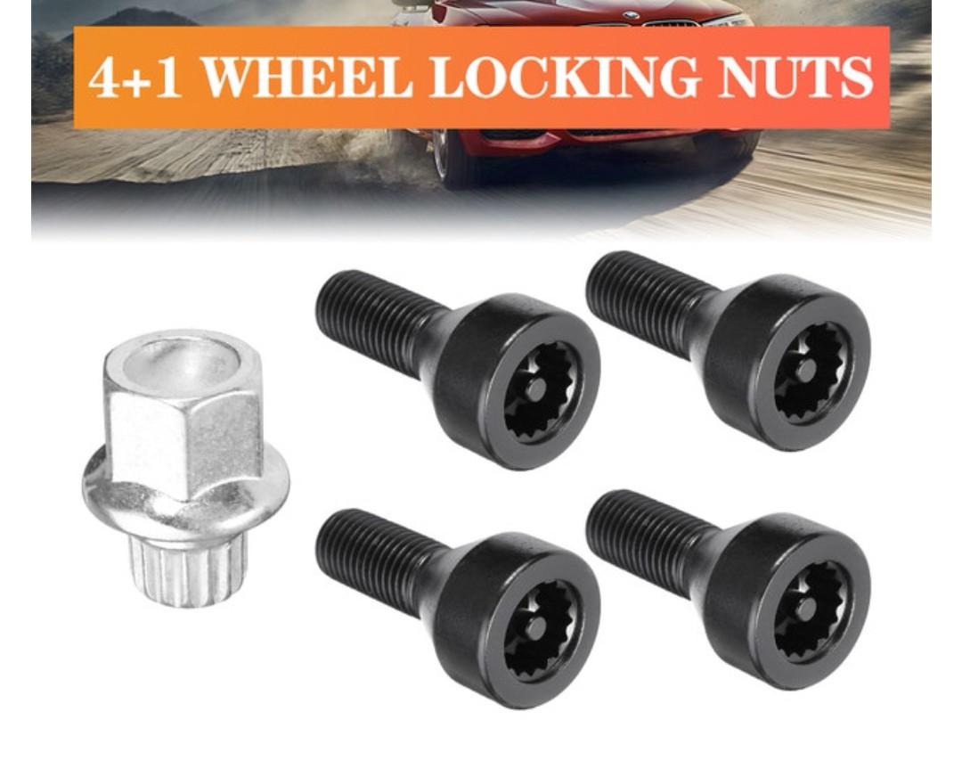 4 + 1 Wheel Locking Nuts, Car Accessories, Accessories on Carousell