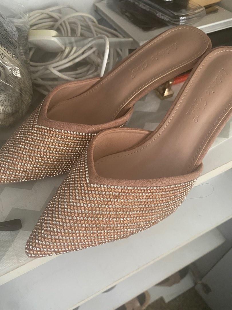 Gold sparkly clearance kitten heels