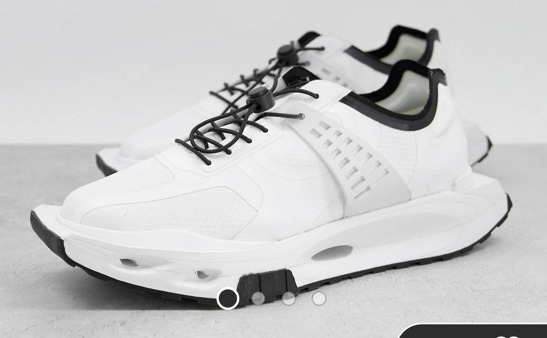 White discount soled trainers