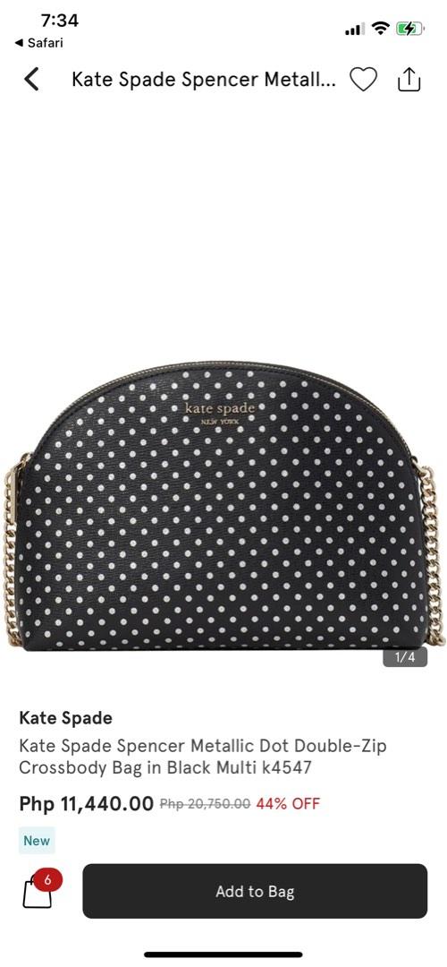 authentic kate spade spencer metallic double zip crossbody (Category: Luxury Bags & Wallets) located in Caloocan City. Submitted by devski (Listing ID 1193784709, Image 1). Description: authentic kate spade spencer metallic double zip crossbody US bought from kate spade website Yan price sa zalora 11440 nakasale pa yan, srp dito 20k+ Selling it lower than srp No dustbag yan na mismo kung ano nasa pic. Doblehin ko pera mo pag peke Meet up every su