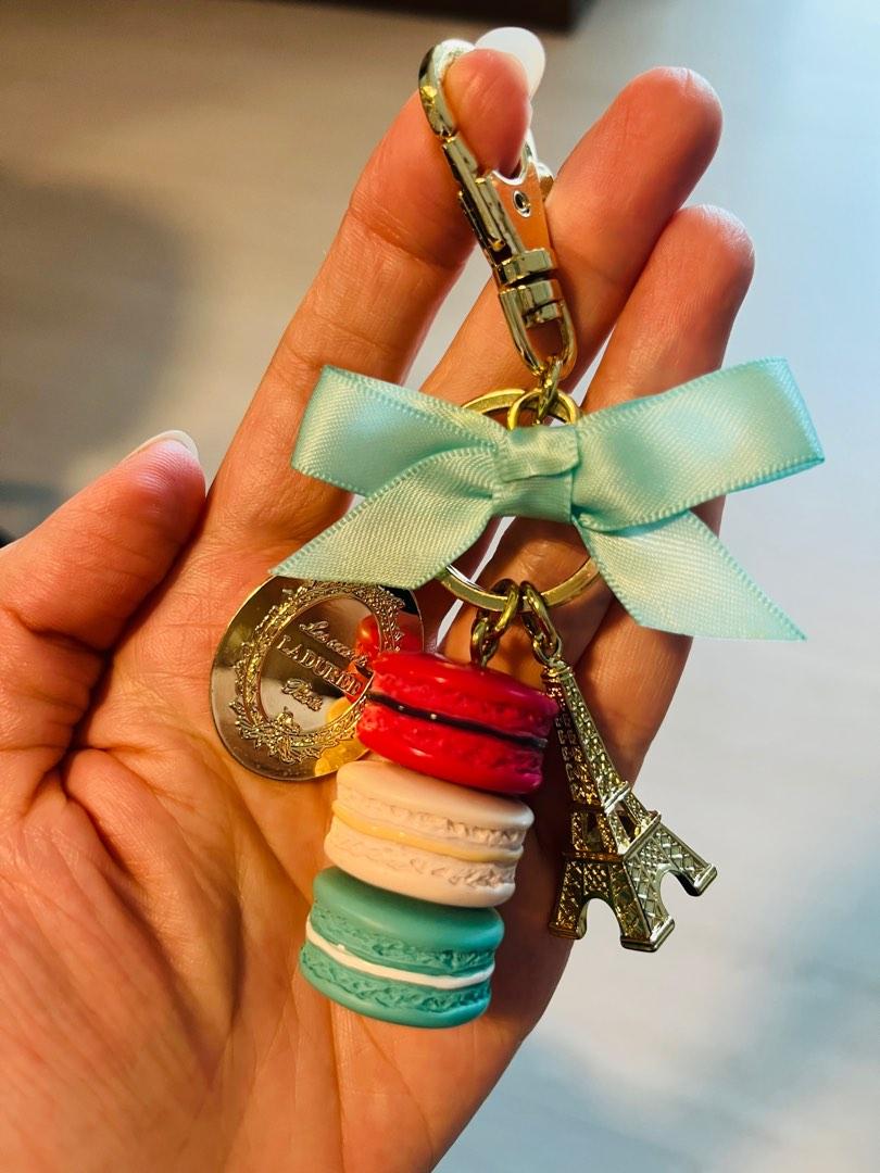 Keychain Key Holder Laduree Japan 2019 Limit Macaron Bag Charm Pompom –