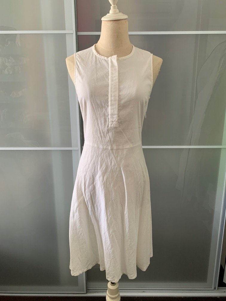 Theory white linen dress discount