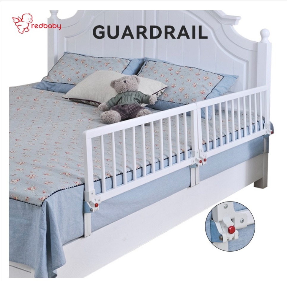 Baby Safety Fence Folding Bed Guardrail for Fall Prevention (Solid Wood