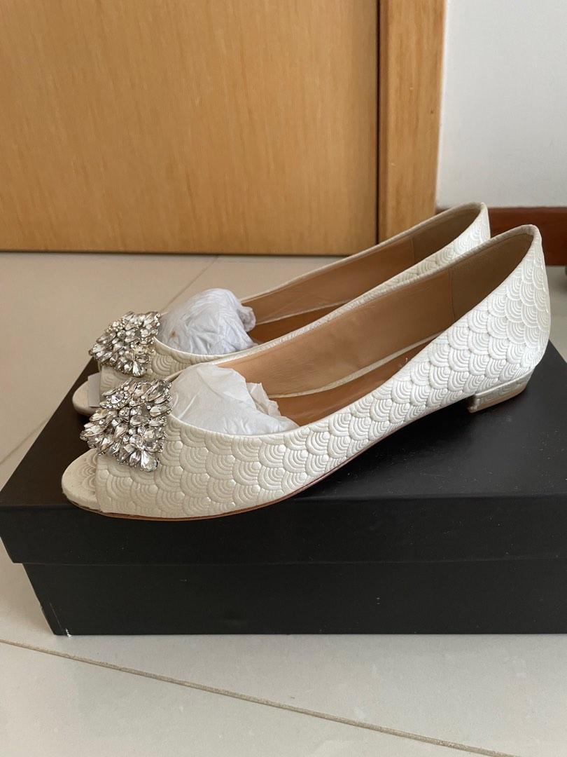 Badgley mischka taft clearance peep toe flat