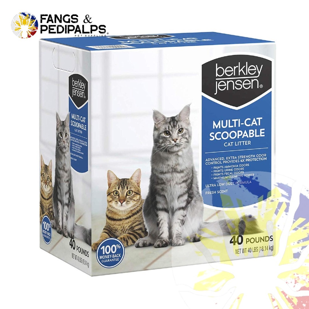 BERKLEY JENSEN MULTICAT SCOOPABLE CAT LITTER 40LBS (36.24L 40.27L