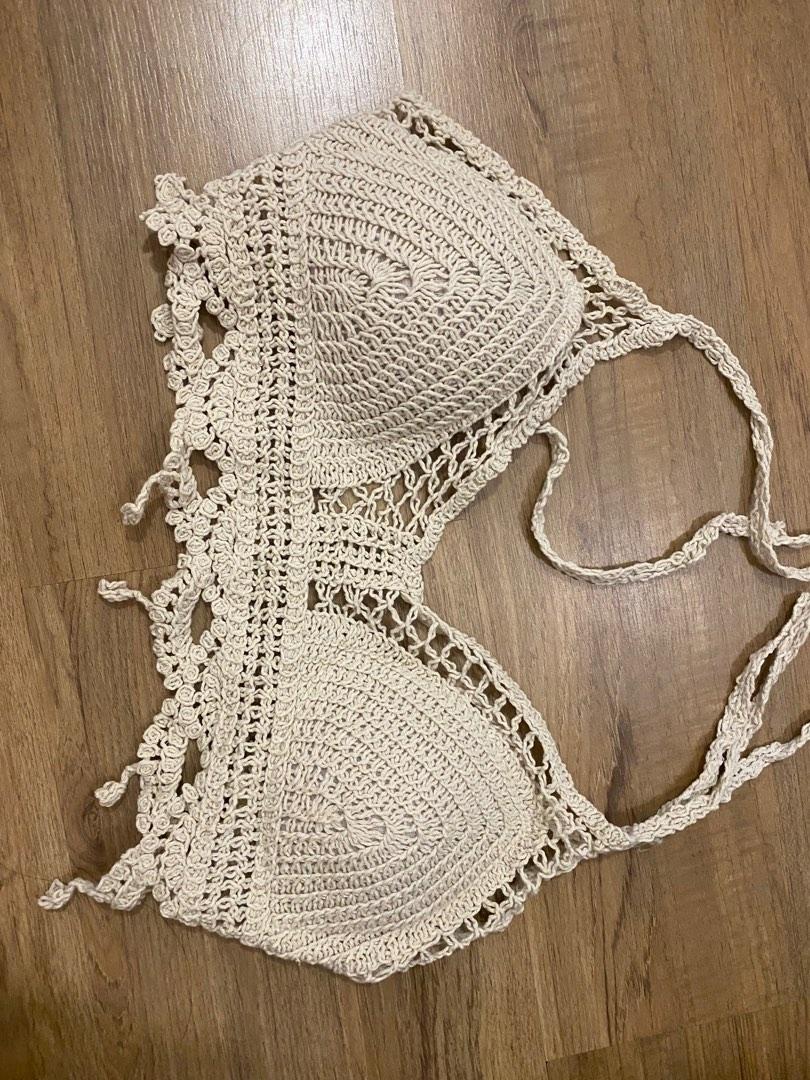 Boho halter neck crochet bikinis top, Women's Fashion, Tops, Other Tops