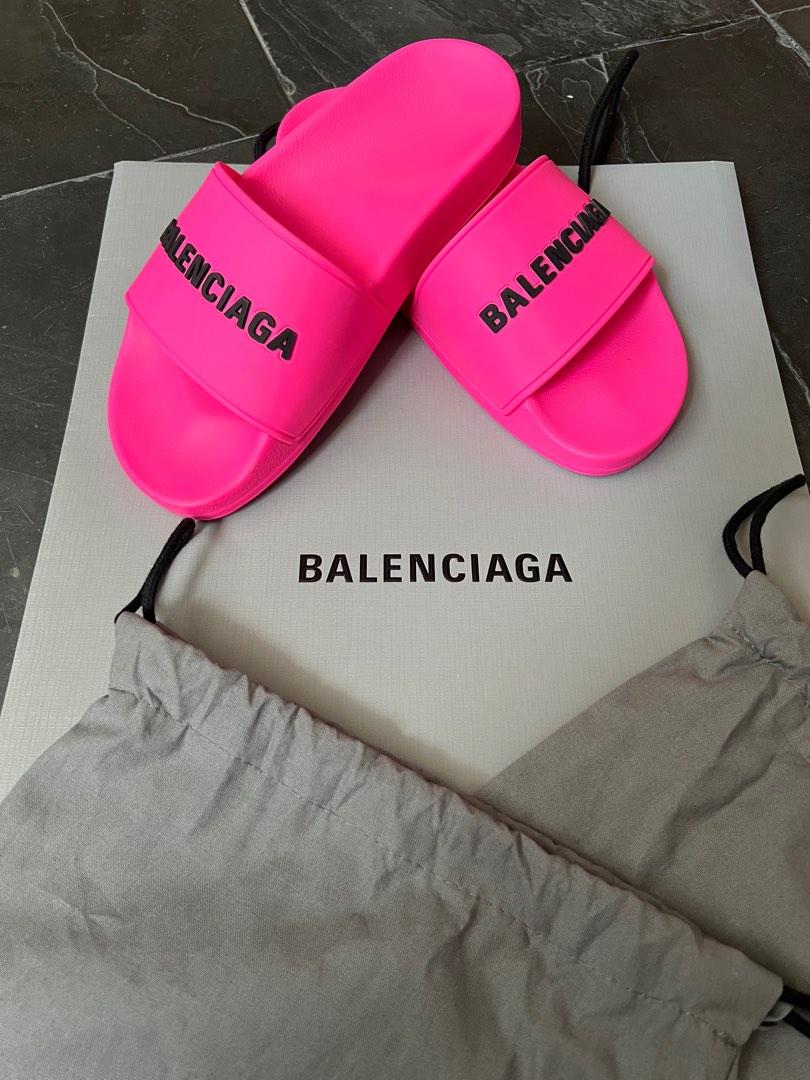 balenciaga slides hot pink