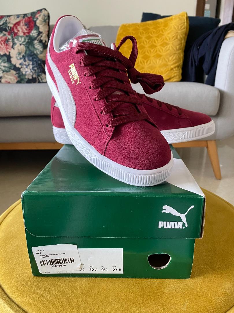 Brand New in Box Puma Suede Trainers Dark Red Size UK 8.5