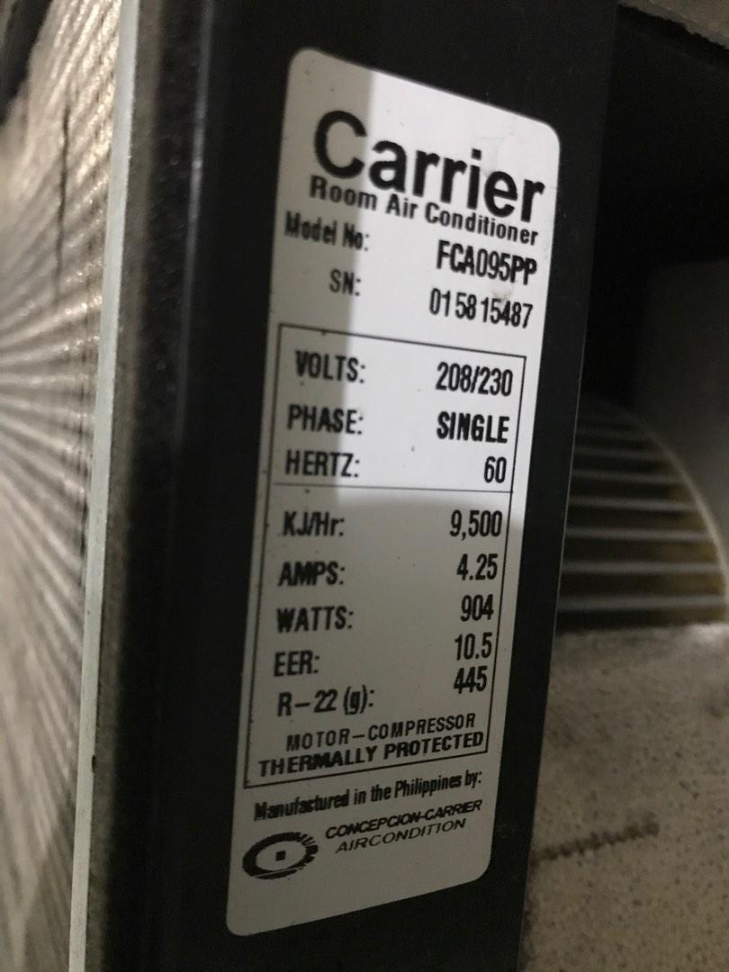 Carrier Ultima Aircon (windowtype; standard), TV & Home Appliances