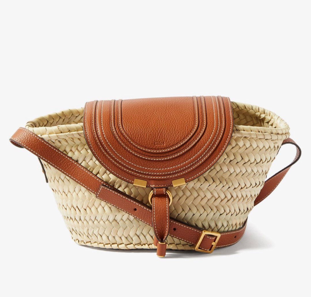 Chloe Leather and Straw Basket Bag, Luxury, Bags & Wallets on Carousell