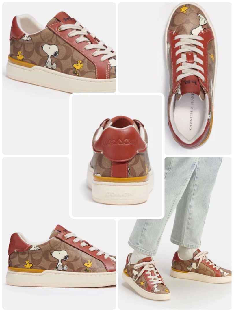 🇨🇦✈️Coach X Peanuts Clip Low Top Sneaker In Signature Canvas