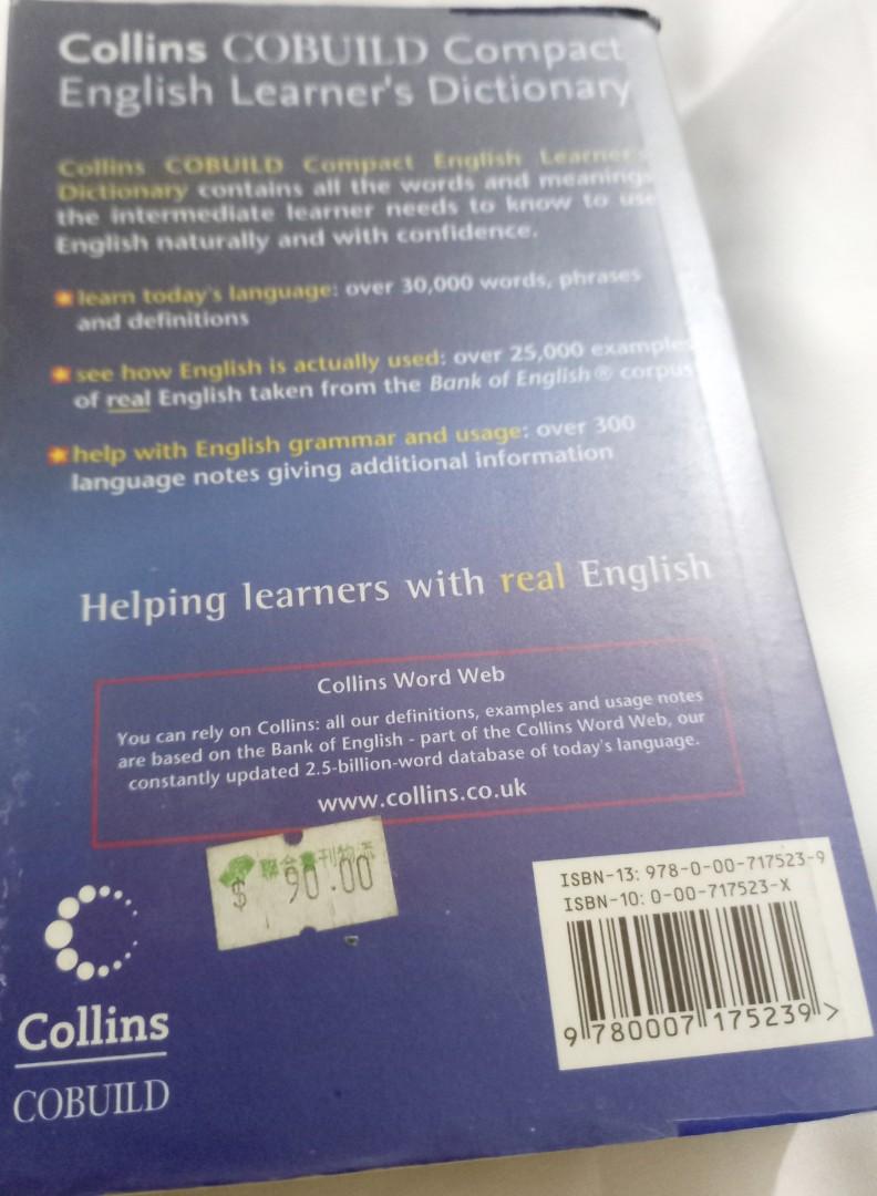 Collins English learner's Dictionary, 興趣及遊戲, 書本 & 文具, 教科書 Carousell