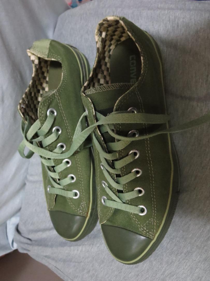 Converse army green hot sale shoes