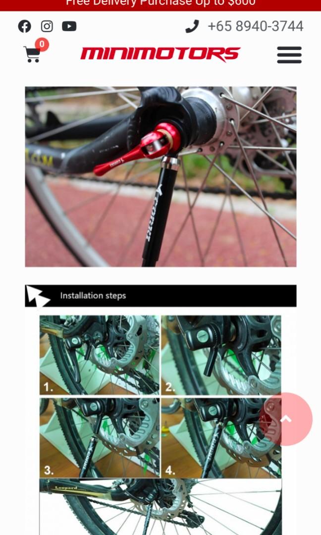 Corki Carbon fiber kickstand 69, Sports Equipment, Bicycles & Parts