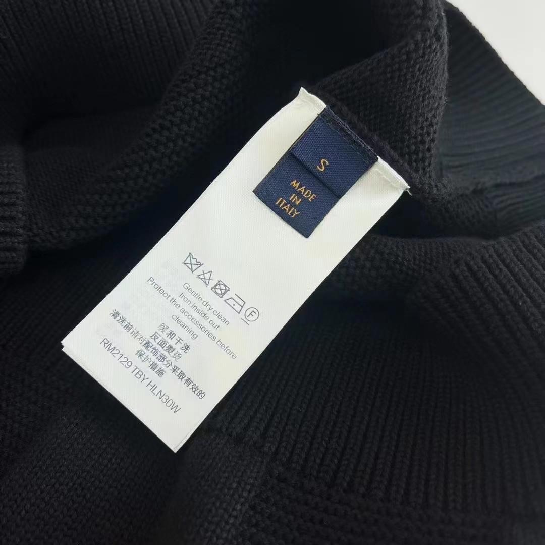 Louis Vuitton Damier Stitch Crewneck, Black, S