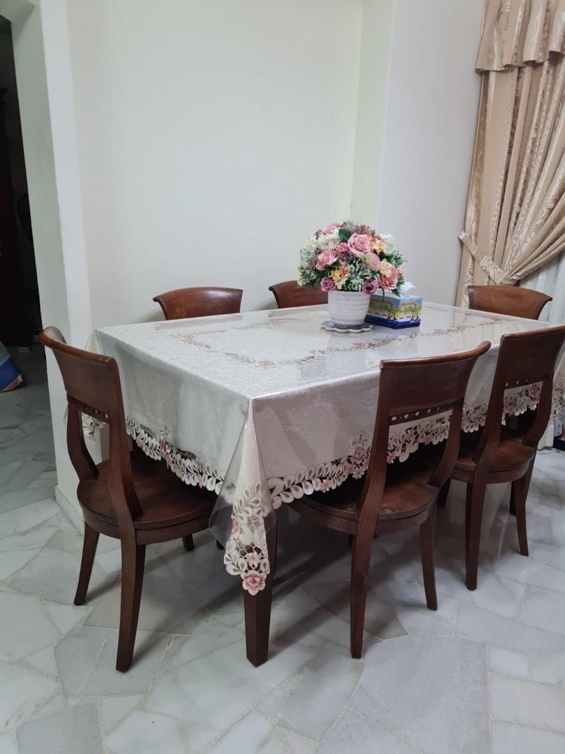 Dining Table Set (Category: Tables & Sets) located in Singapore. Submitted by diycatclimberbymsr (Listing ID 1193721084, Image 1). Description: Extremely well maintained teak dining table and chairs. Six pieces of teak dining chairs, and one teak dining table, price is very negotiable. PM if interested..