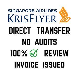 (Direct Transfer 3/5 days) Singapore Airlines Krisflyer SQ Miles - NO AUDIT RISK