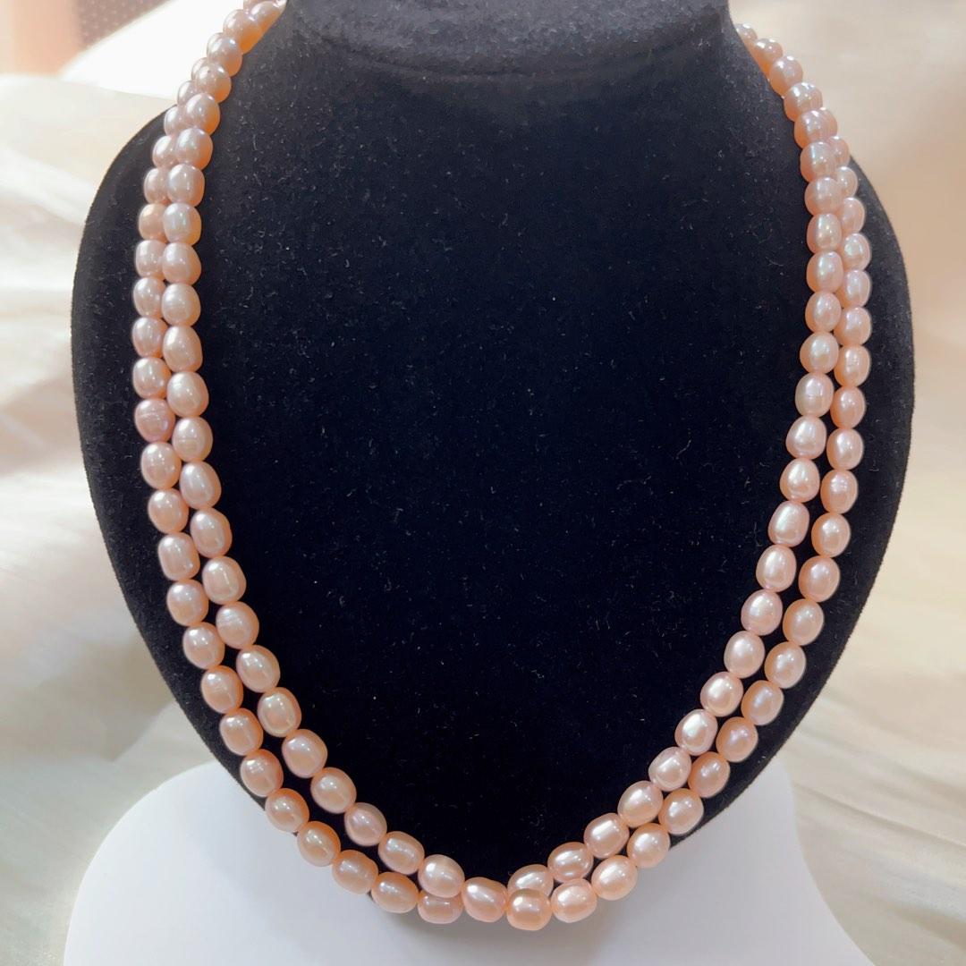 Double pearl necklaces shop