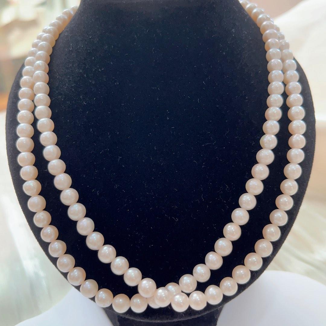Double string outlet pearl necklace