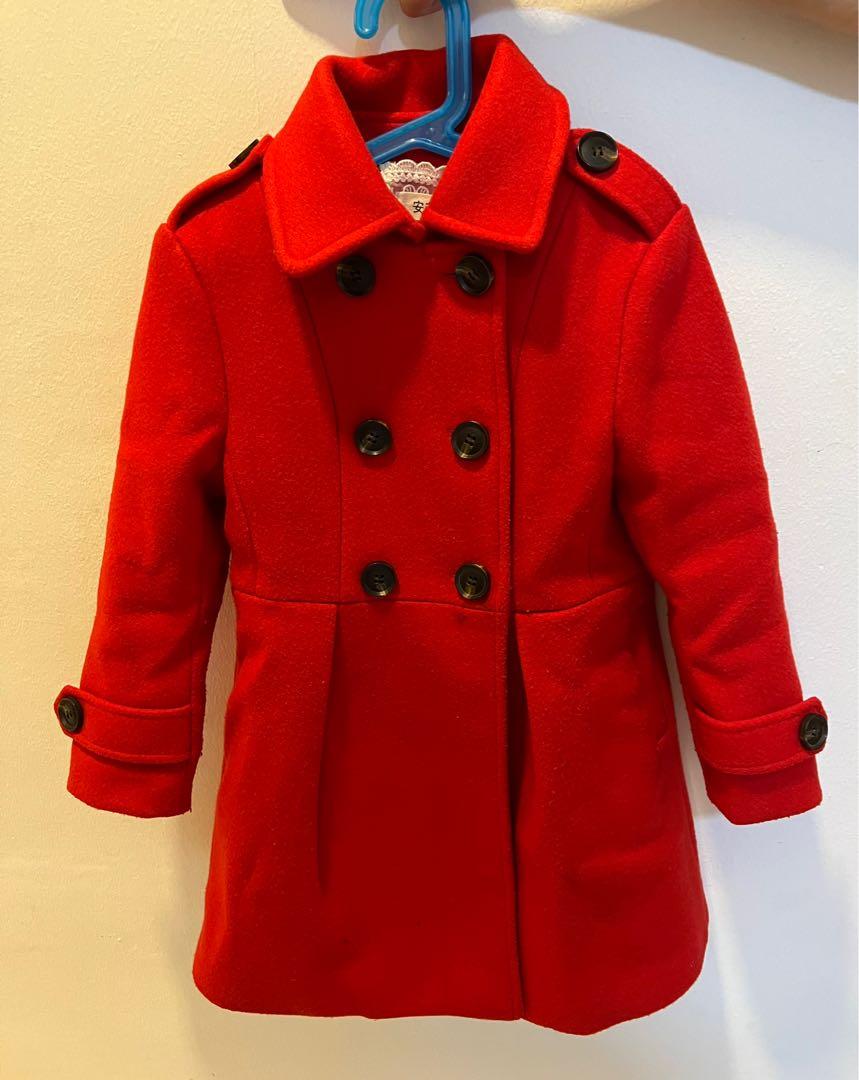 Red trench shop coat for kids