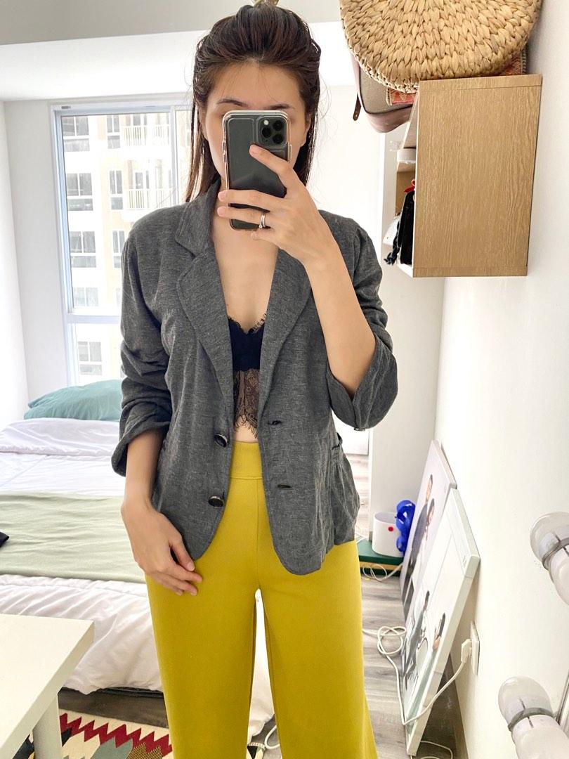Grey Jacket blazer abu non formal big size premium import korea brand george premium blazer santai abu korean look Fesyen Wanita Pakaian Wanita Baju Luaran di Carousell