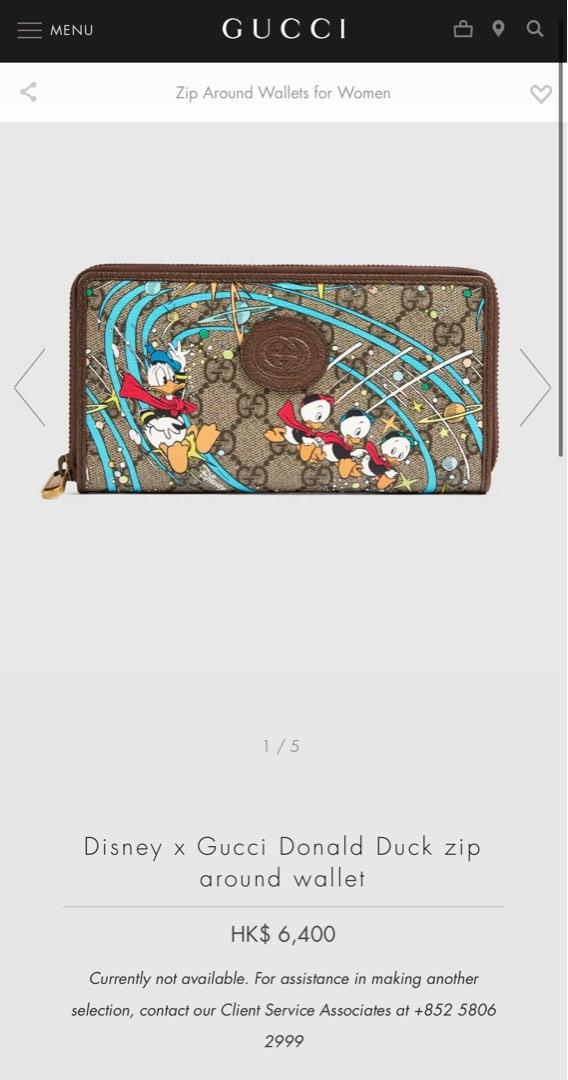 Gucci x Disney Donald Duck Long Wallet