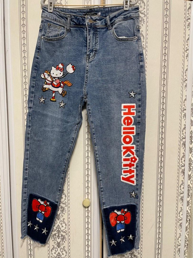 Hello kitty jeans!, Women's Fashion, Bottoms, Jeans & Leggings on Carousell