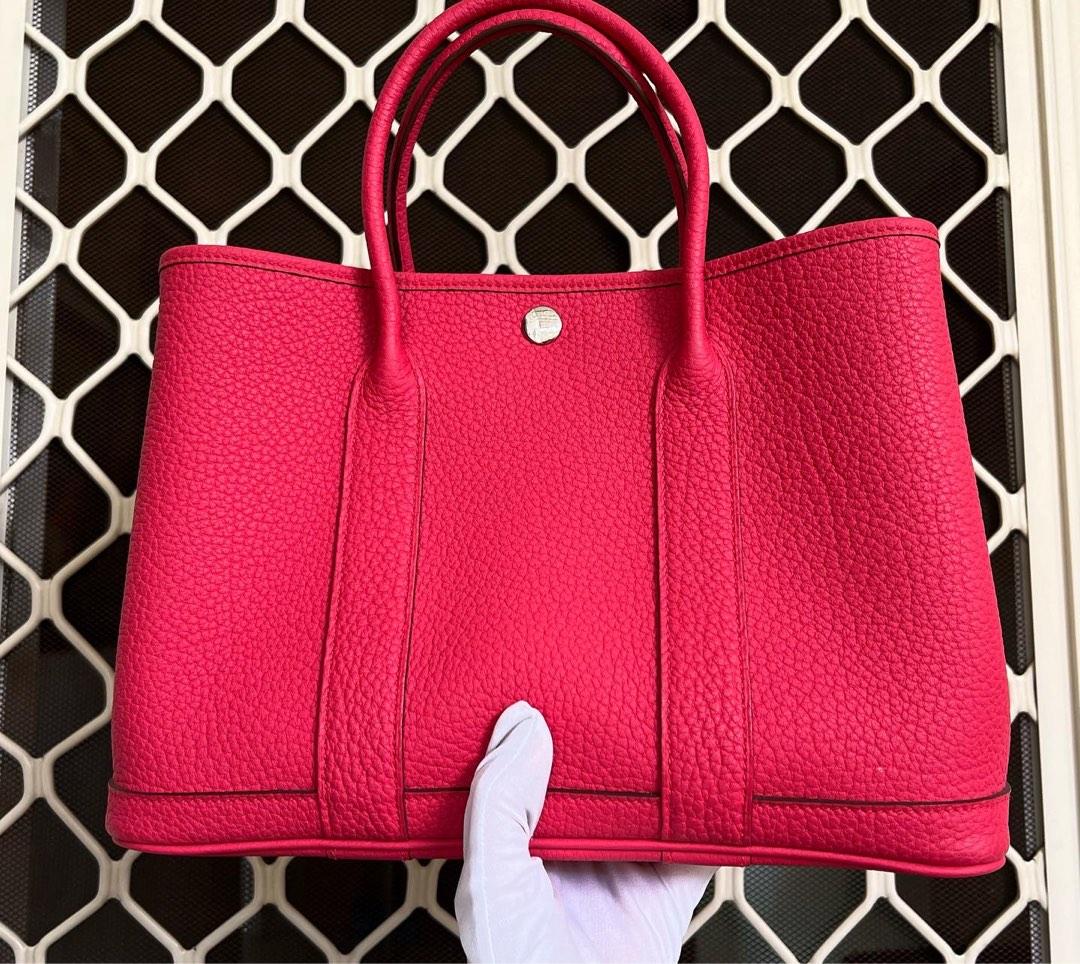 MINT AUTH Hermes Garden Party 36 RED (Rouge Casaque) Negonda Leather  w/receipt