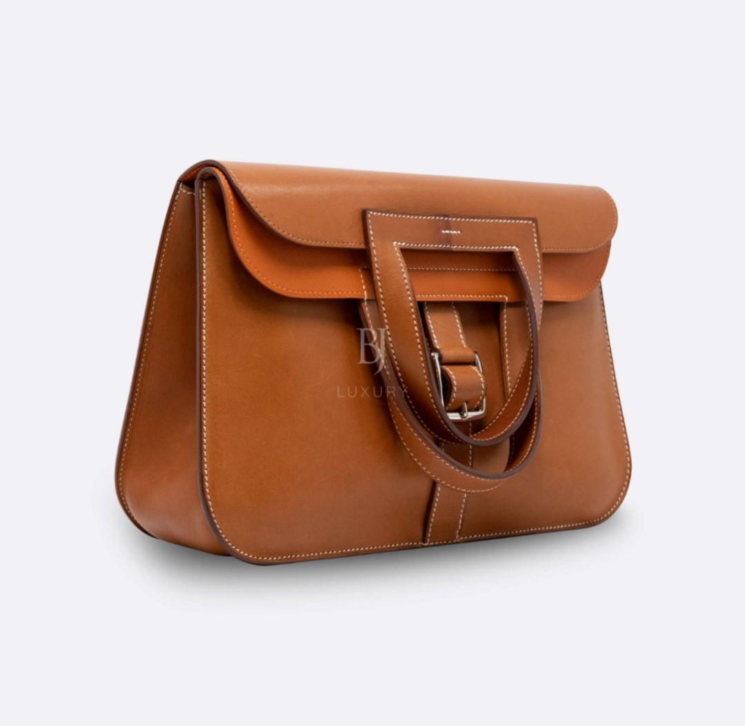 Hermes Halzan 31 Fauve Barenia Luxury Bags Wallets on Carousell