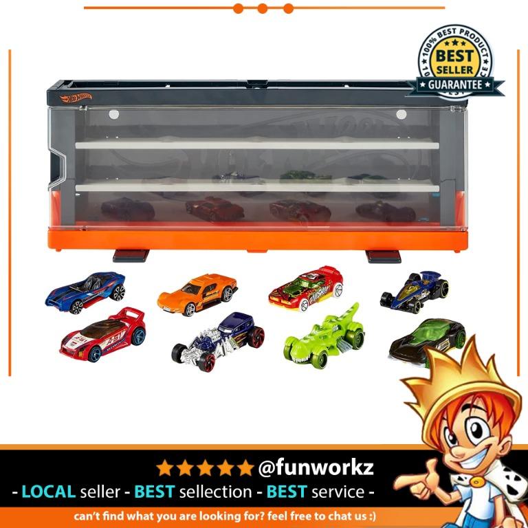 Hot Wheels Interactive Display Case with 8 164 Scale Hot Wheels Cars