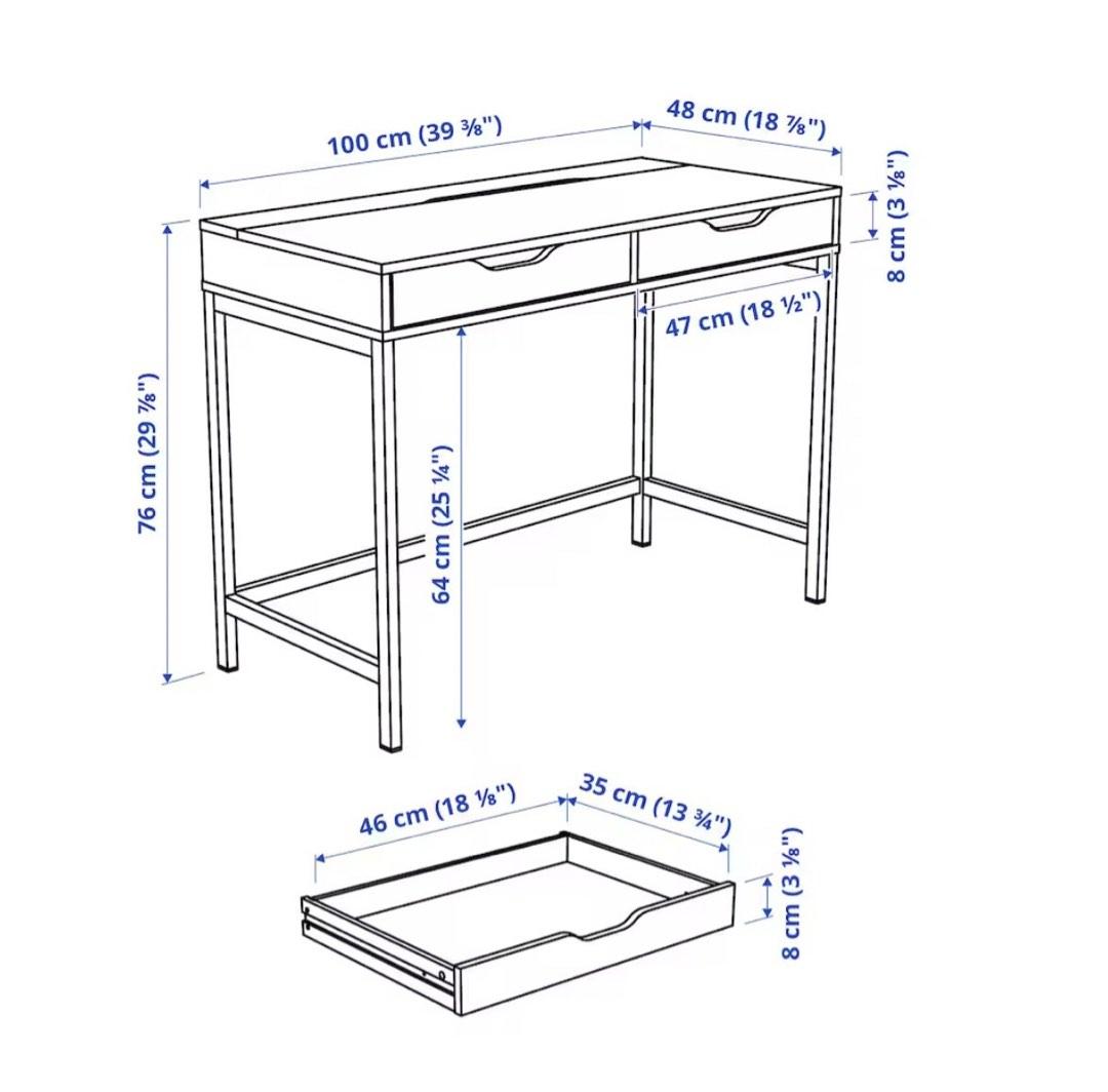 IKEA Alex desk, Furniture & Home Living, Office Furniture & Fixtures on