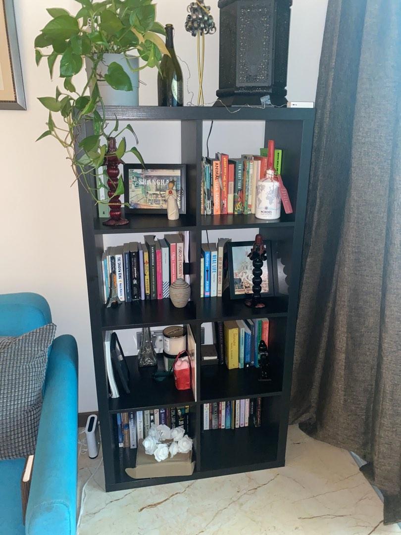 IKEA black bookcase, Furniture & Home Living, Furniture, Shelves