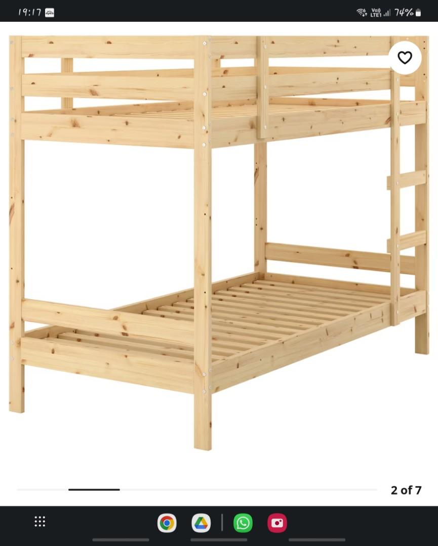 Ikea Double Decker Bed Frame, Furniture & Home Living, Furniture, Bed