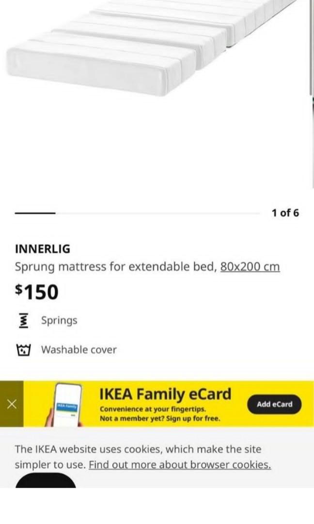 Ikea SLAKT extendable bed with mattress, Furniture & Home Living