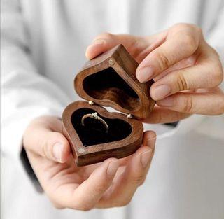 In Stock Walnut Wedding Proposal Ring Box