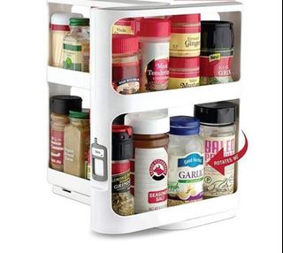 7pcs/set, Multifunctional Revolving Spice Rack with 6 Spice Jars- Organize  and Store Spices and Seasonings for Countertop or Cabinet - Kitchen