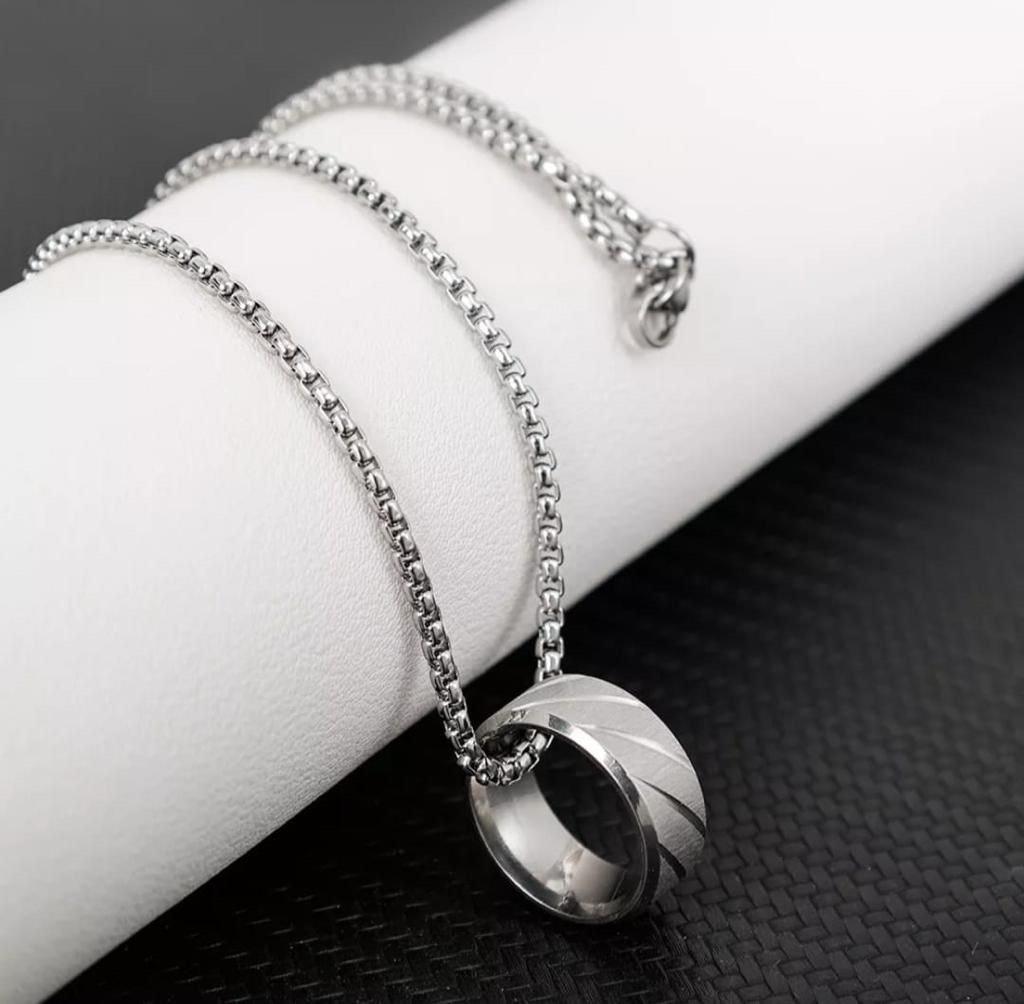 Chain ring necklace hot sale