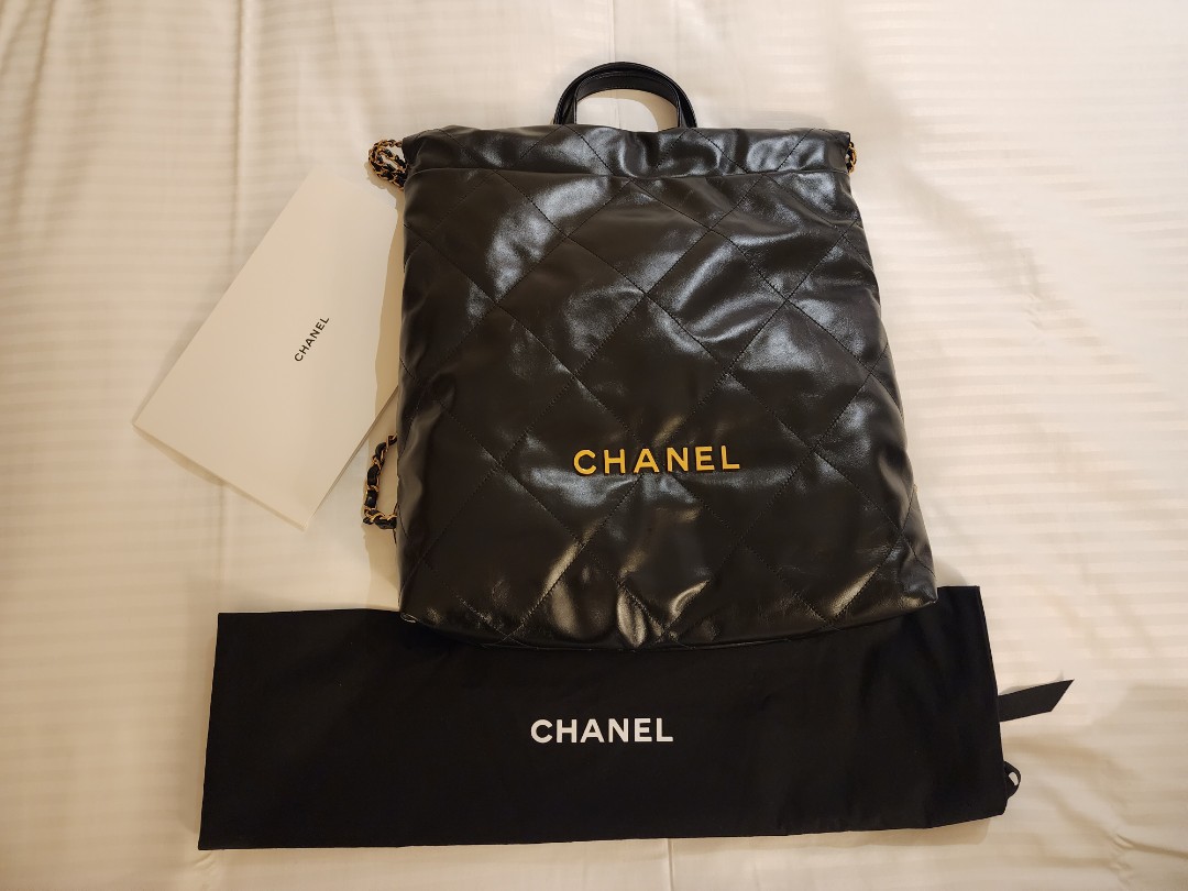 Chanel AS4058 Backpack Grained Shiny Calfskin & Gold-Tone Metal Black -  lushenticbags