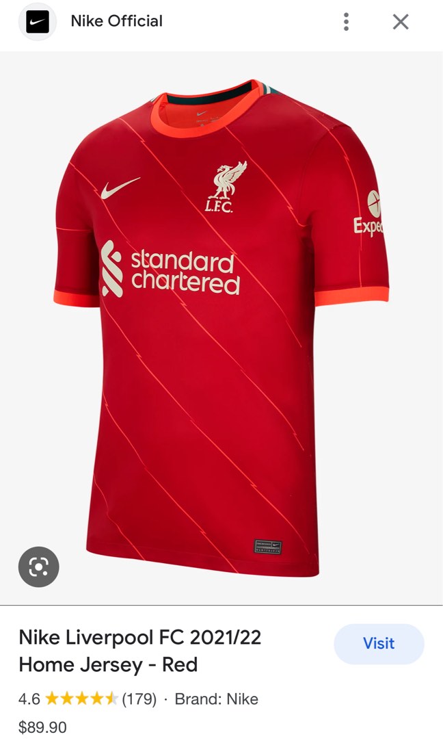Liverpool 21/22 Authentic Home Jersey, Men's Fashion, Activewear on ...