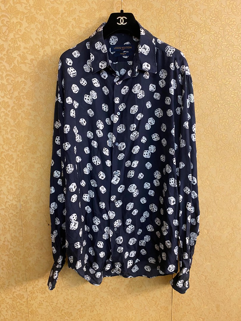 Louis Vuitton FW18 Black Silk Dice Shirt - Ākaibu Store