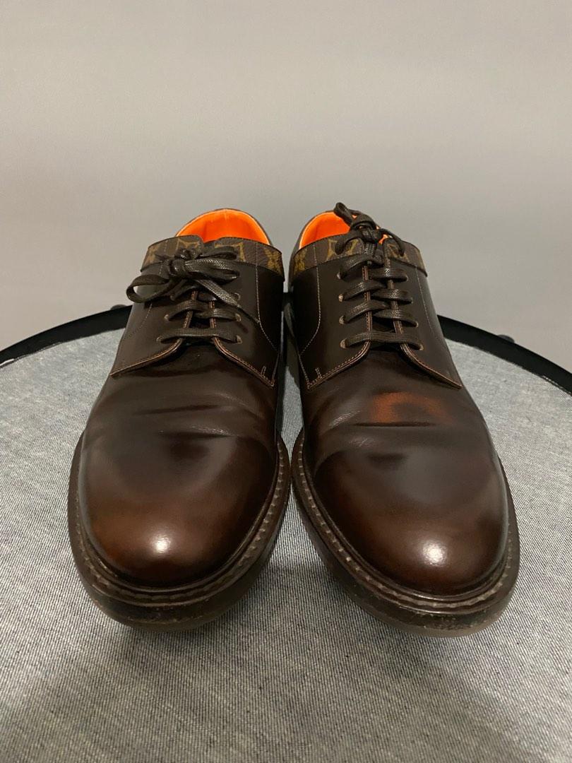 LOUIS VUITTON VOLTAIRE DERBY SHOES IN MOKA BROWN LEATHER 45 45.5 SHOES  ref.721664 - Joli Closet